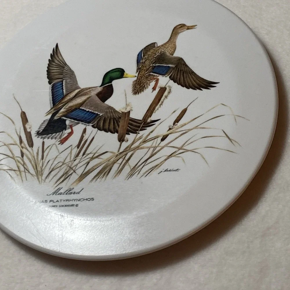 Mebel Round Tray Italy Mallards James‎ Lockhart Melamine MCM Ducks Footed